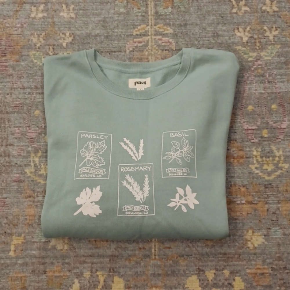 Pact Green Herb Graphic Sweatshirt